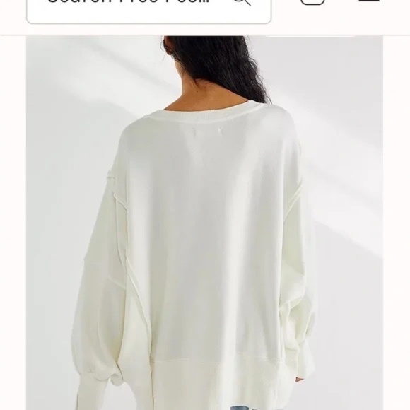 Free People We the Free Camden sweatshirt  off white - Small - Picture 4 of 10
